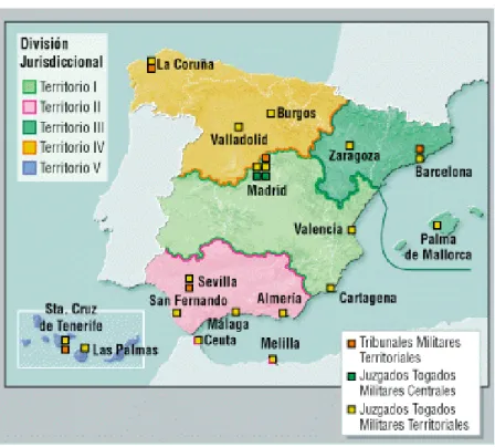 Figura 7: A Organização Territorial da Jurisdição Espanhola. 