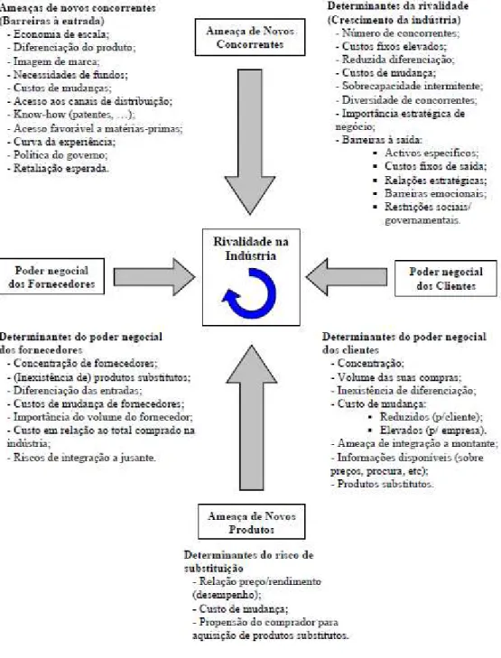 Figura 6: Determinantes das Cinco Forças Competitivas de Porter