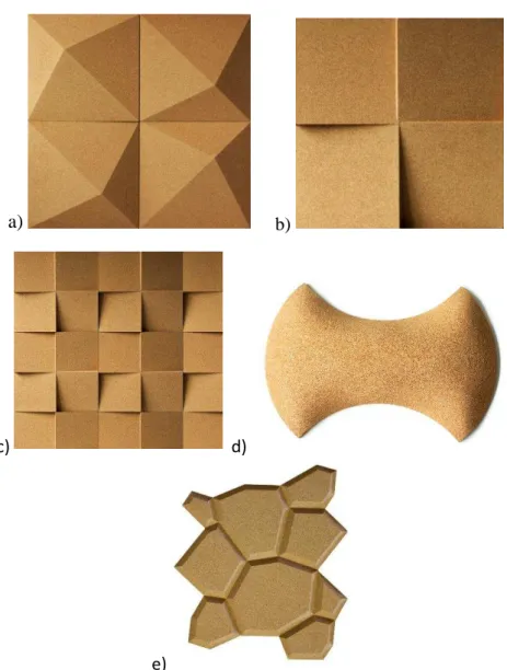 Figura 10 - a) Peça A; b) Peça B; c) Peça C; d) Peça D; e) Peça E 