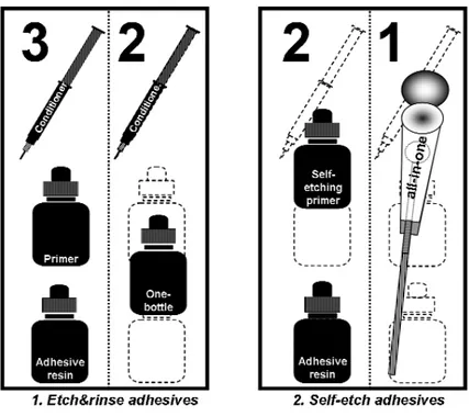 Figura 1 – Classificação dos sistemas adesivos – Adaptado de Van Meerbeek et al. (2003) 