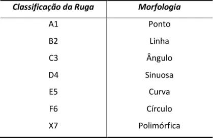 Tabela 1 – Sistema de Classificação proposto por Basauri. 