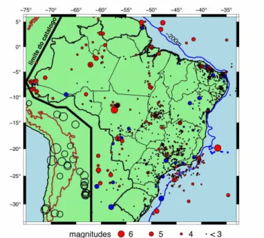 Figura 2.25  –  Mapa de sismicidade do Brasil  