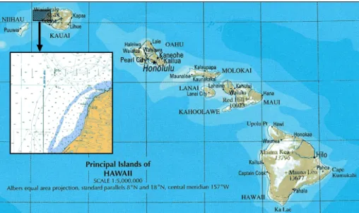 Figure 4.1: MakaiEx’05 site off the north west coast of Kauai Island, Hawaii, USA.