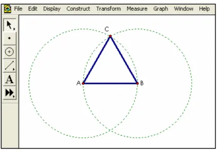 Figura 15.Uma construção do triângulo equilátero. 