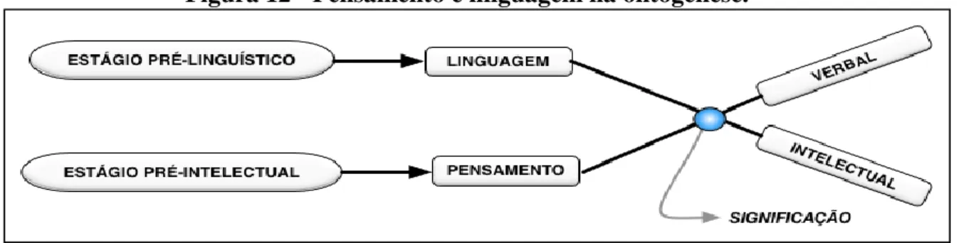 Figura 12  –  Pensamento e linguagem na ontogênese.   