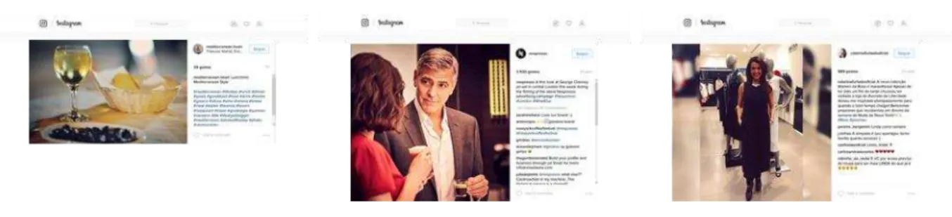 Figura 3.1. – Exemplos de conteúdos do  Instagram