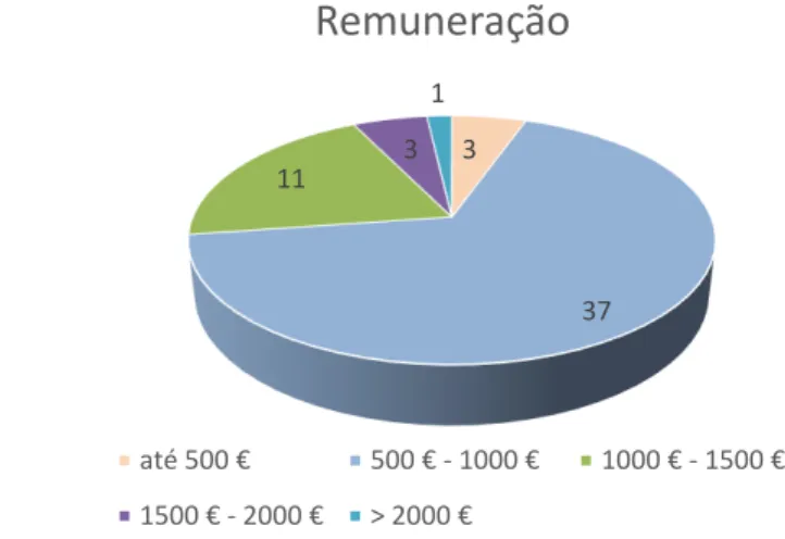 Figura 13 - Distribuição da amostra de acordo com a remuneração  Fonte: Elaboração própria 