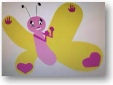 Figura 5 - Imagem da “borboleta surda” com pestanas adequadas e fazendo o sinal de poderosa