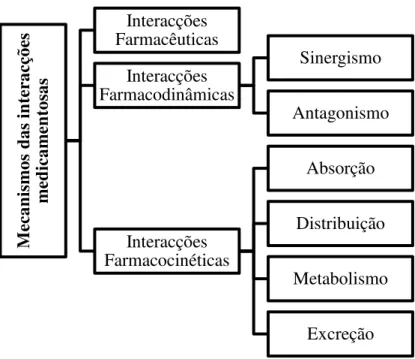 Figura 1: Mecanismos das interacções medicamentosas  