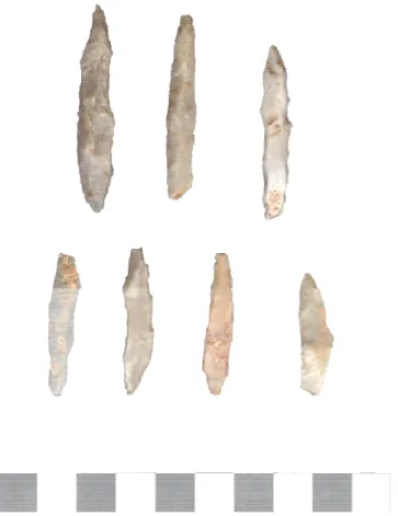 Fig. 4. Double backed and bipointed and bipointed points from the Early Gravettian of Vale Boi from the Early Gravettian of Vale Boi