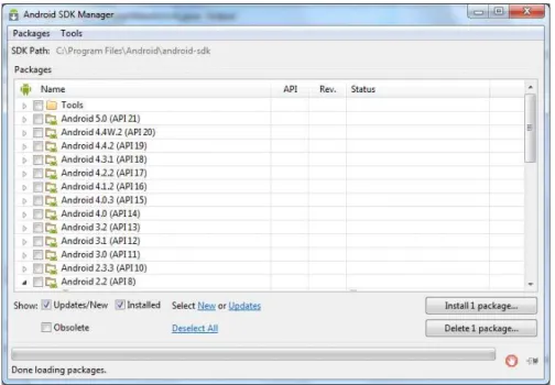 Figura 16 - User Interface do Android SDK Manager 