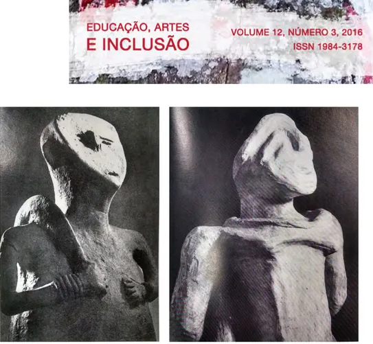 Figura  1-  Estatueta  da  cultura  Tisza  (à  esquerda);  Cópia  em  gesso  de  modelagem  em  barro,  1950,  de  Adelina  Gomes  (à  direita)