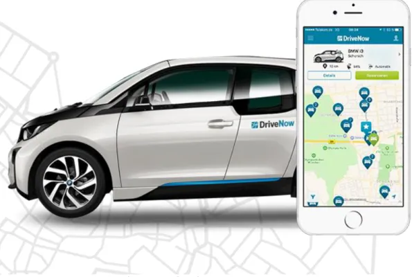 Figura 7: Design da marca e do aplicativo DriveNow (BMW Group, 2016). 