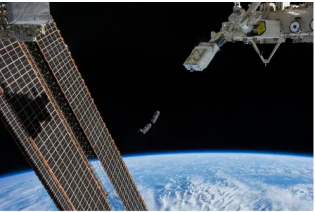 Figure 2.2: Cube satellites being deployed by ISS.