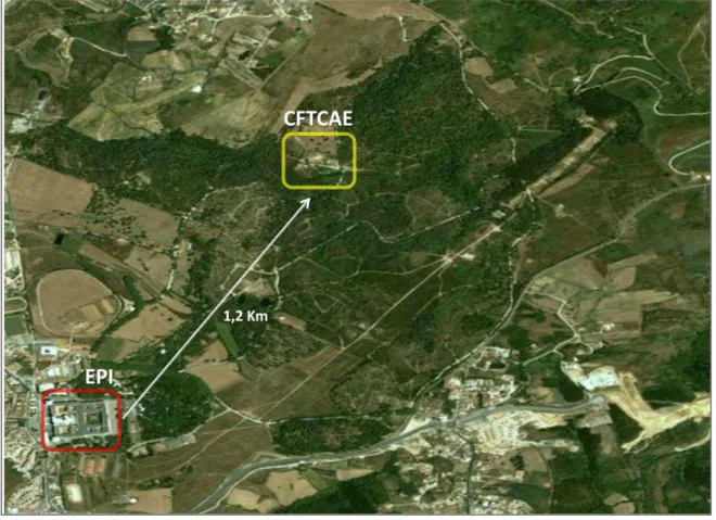 Figura nº 6 – Localização do Centro de Formação e Treino de Combate em Áreas Edificadas (CFTCAE) 