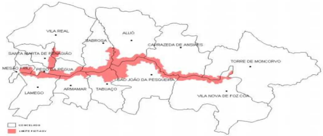 Figura 1 - Delimitação do Alto Douro Vinhateiro (Património Mundial) 