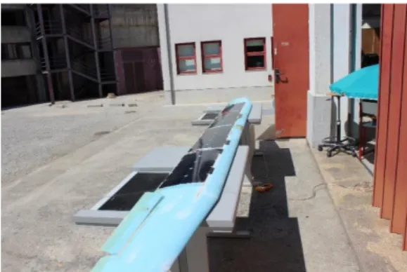 Figure 2 – Sousa’s Solar module attached to the  LEEUAV wing prototype [5]