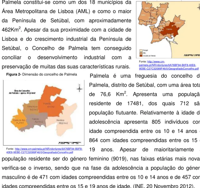 Figura 1- Mapa do concelho de Palmela 