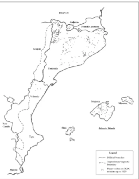 Figure 5: OCPC Collection Sites in the Països Catalans 1922-1929