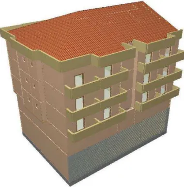 Figura 10. Vista 3D do edifício em estudo modelado através do software MEP (CYPE) 