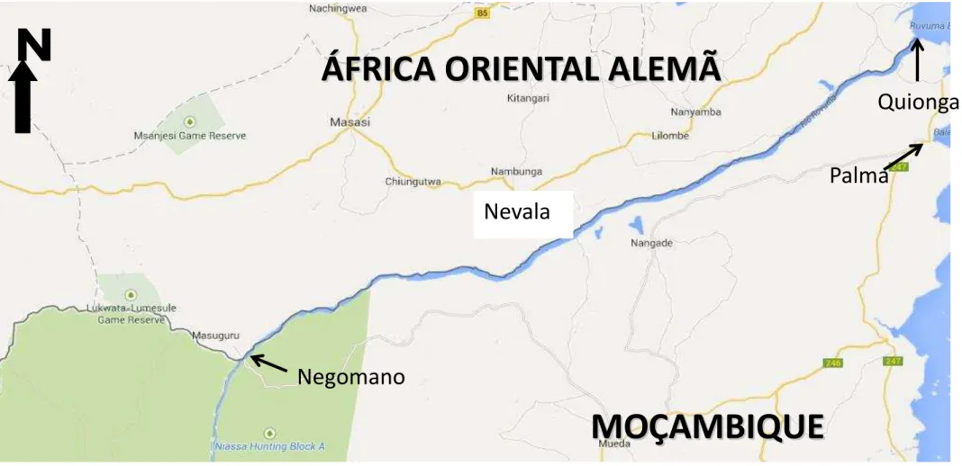 Fig. 7: Mapa de Norte de Moçambique  Fonte: Google Maps, visto a 10jul2014 