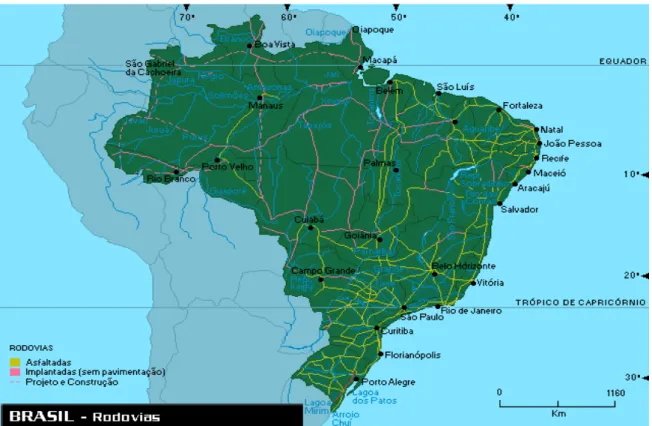 Figura 3 - Mapa do sistema rodoviário do Brasil 