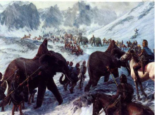 Figura 15: A passagem do exército Cartaginês nos Alpes.  
