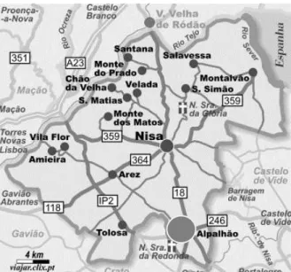 Ilustração 1- Mapa do Concelho de  Nisa 