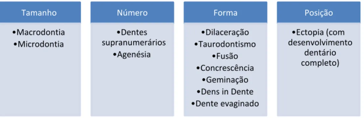 Tabela 1- Lista das anomalias analisadas no presente estudo, através de ortopantomo graf ia 