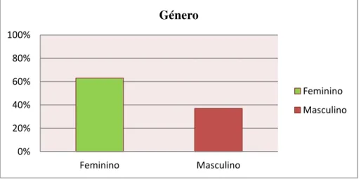 Gráfico 1- Caracterização da amostra segundo o género 0%20%40%60%80%100%FemininoMasculinoGénero  Feminino Masculino