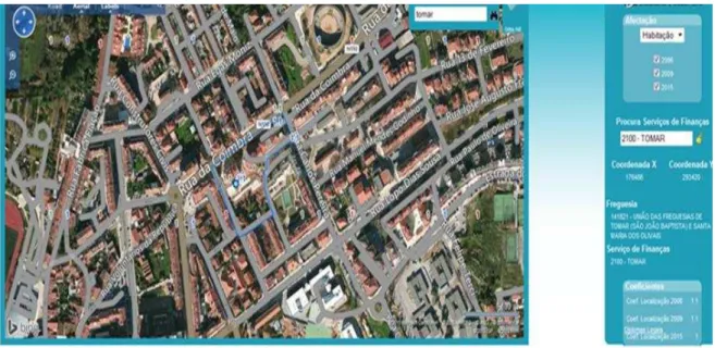 Figura 2 - (Fonte AT) Zonamento no centro da cidade de Tomar- Fonte AT. 