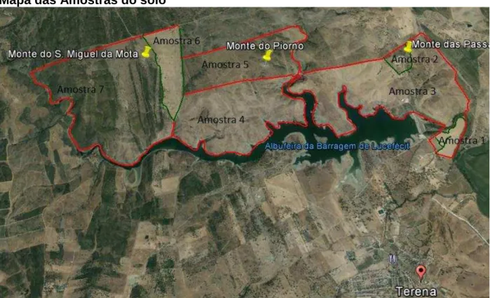 Figura 9 Mapa das Amostras de Solos 