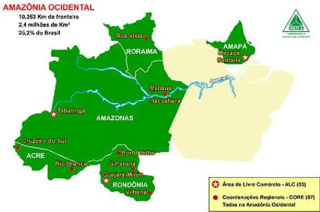 Figura 1- Mapa da Amazônia Ocidental 