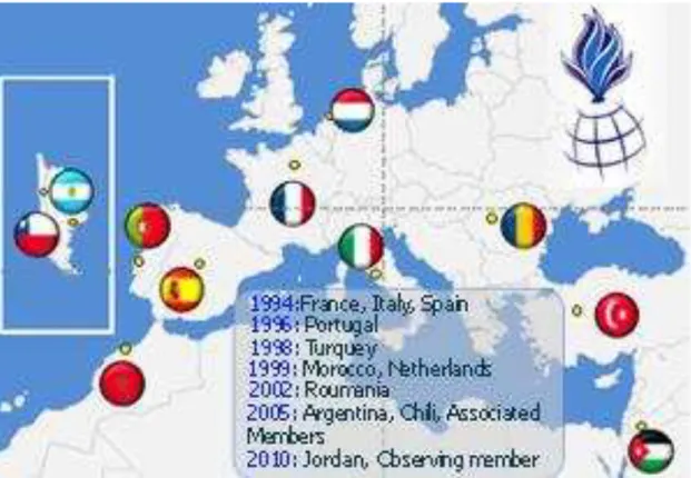 Fig. 1  –  Países Membros da Associação FIEP (não atualizado)  Fonte: http://www.fiep.org/about-fiep/the-association/   