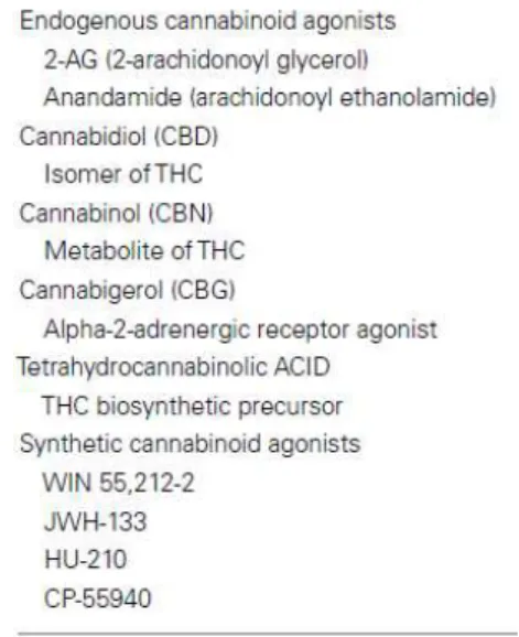 Figure 2. Types of cannabinoids. (Greydanus et al., 2013) 
