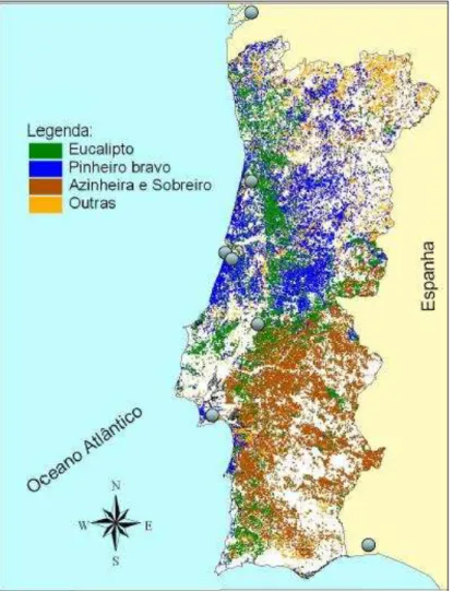 Figura 7  –  Área de florestas em Portugal. [SOARES, J. 2006]; 