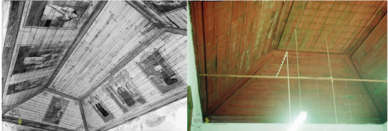Fig. 16 Fotografias do tecto do colo alto; da esquerda de 1948 da direita 1998 192
