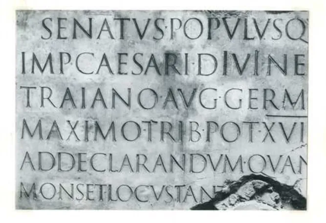 Figura 3.1 – Inscrição da Capitalis Quadrata na coluna de Trajano (113 D.C) 