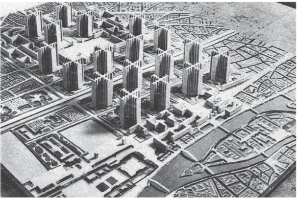 Figura 3. Maqueta del Plan Voisin (1925) para el centro de París  proyectado por Le Corbusier