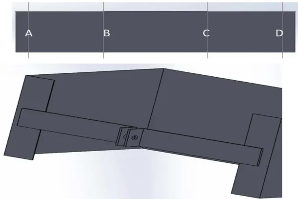 Figura 3.6 Figura superior, dobragem da chapa em quatro partes. Figura inferior,  aperto por parafuso M5, vista inferior feita por SW14