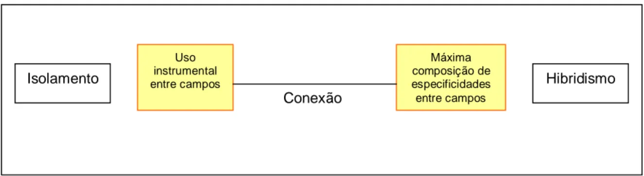 Figura 2: Tendência para quebra de conexão: isolamento e hibridismo 