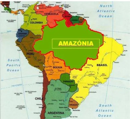 Figura nº 1- Dimensões da Amazónia Brasileira. 