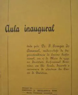 Figura 2 – Publicação institucional da aula inaugural do curso de Auxiliares em Alimentação, maio de 1939