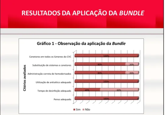 Gráfico 1 - Observação da aplicação da  Bundle