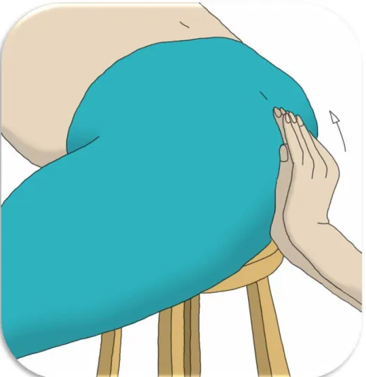 Ilustração 7 – Elevação do sacro, com a parturiente sentada 