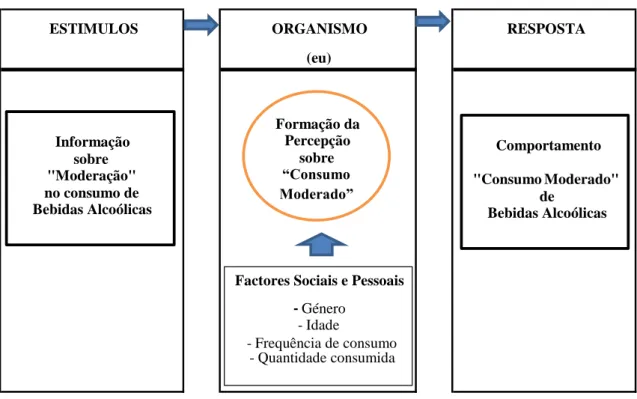 Figura 1: Modelo conceptual sobre a perceção do conceito de consumo moderado 