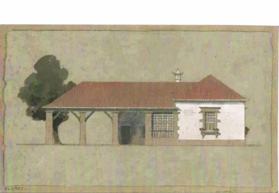 Figura 1. Alçado principal do modelo de escola primária mista para 50 alunos, tipo norte, Raul Lino, 1918
