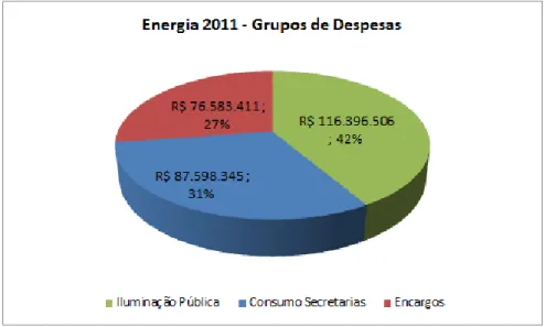 Figura 16 - Distribuição dos Gastos com Energia Elétrica por Grupos de Despesas 