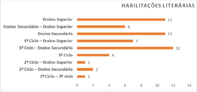 Gráfico 2 – Habilitações Literárias 