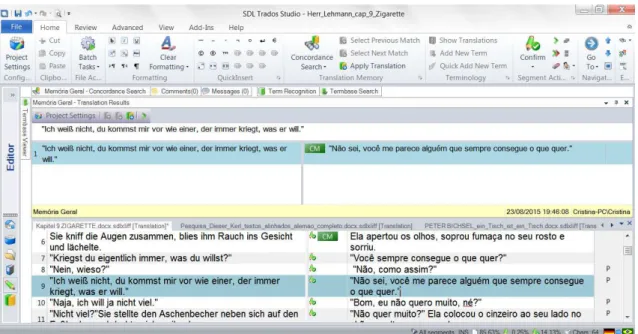 Figura 1: Interface do SDL-Trados 2014 
